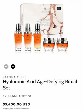Latoua Mille hyaluronic acid age defying ritual set